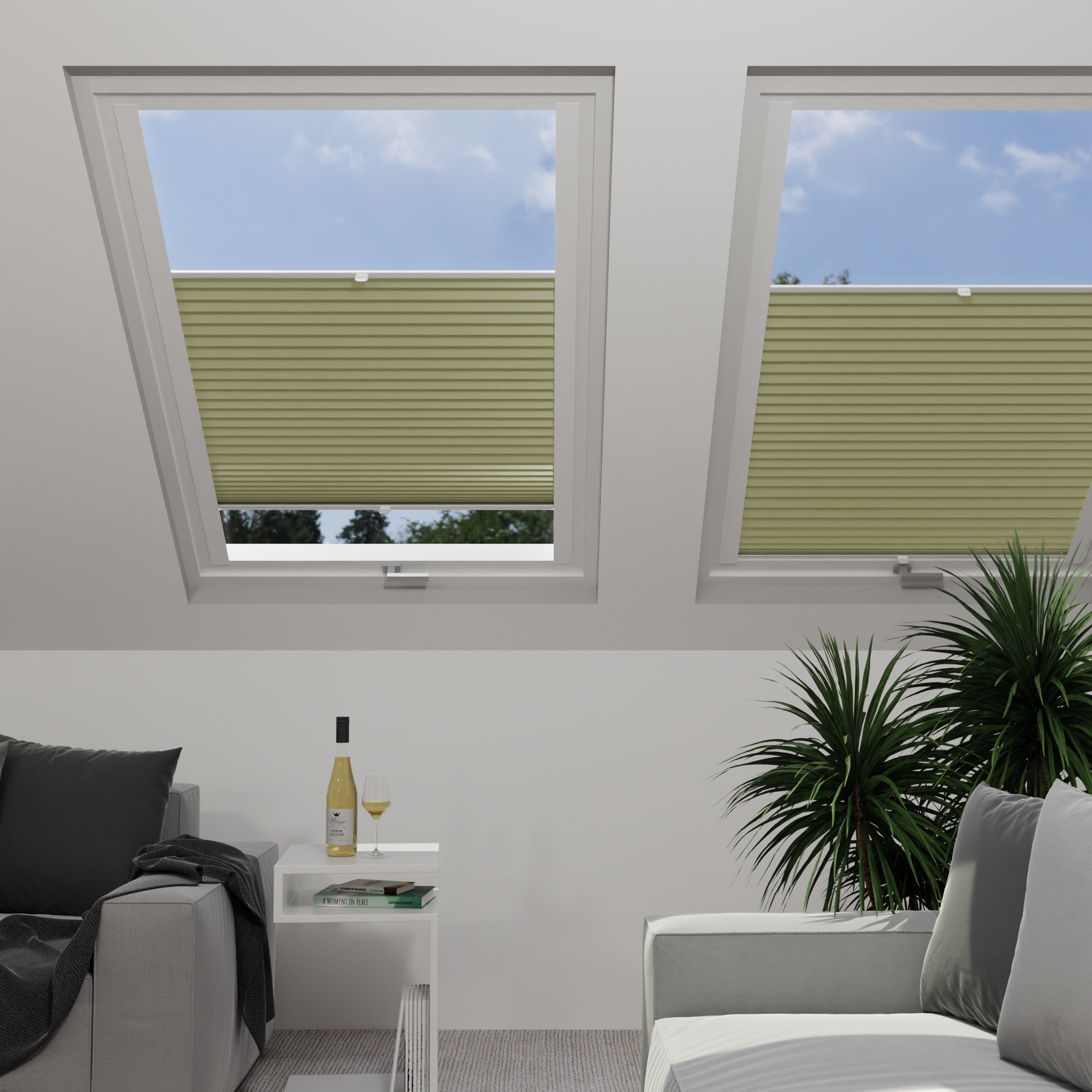 Jaloustore Plissee Lovere (ehem. Como) Pearl Taupegrün - Bild 1