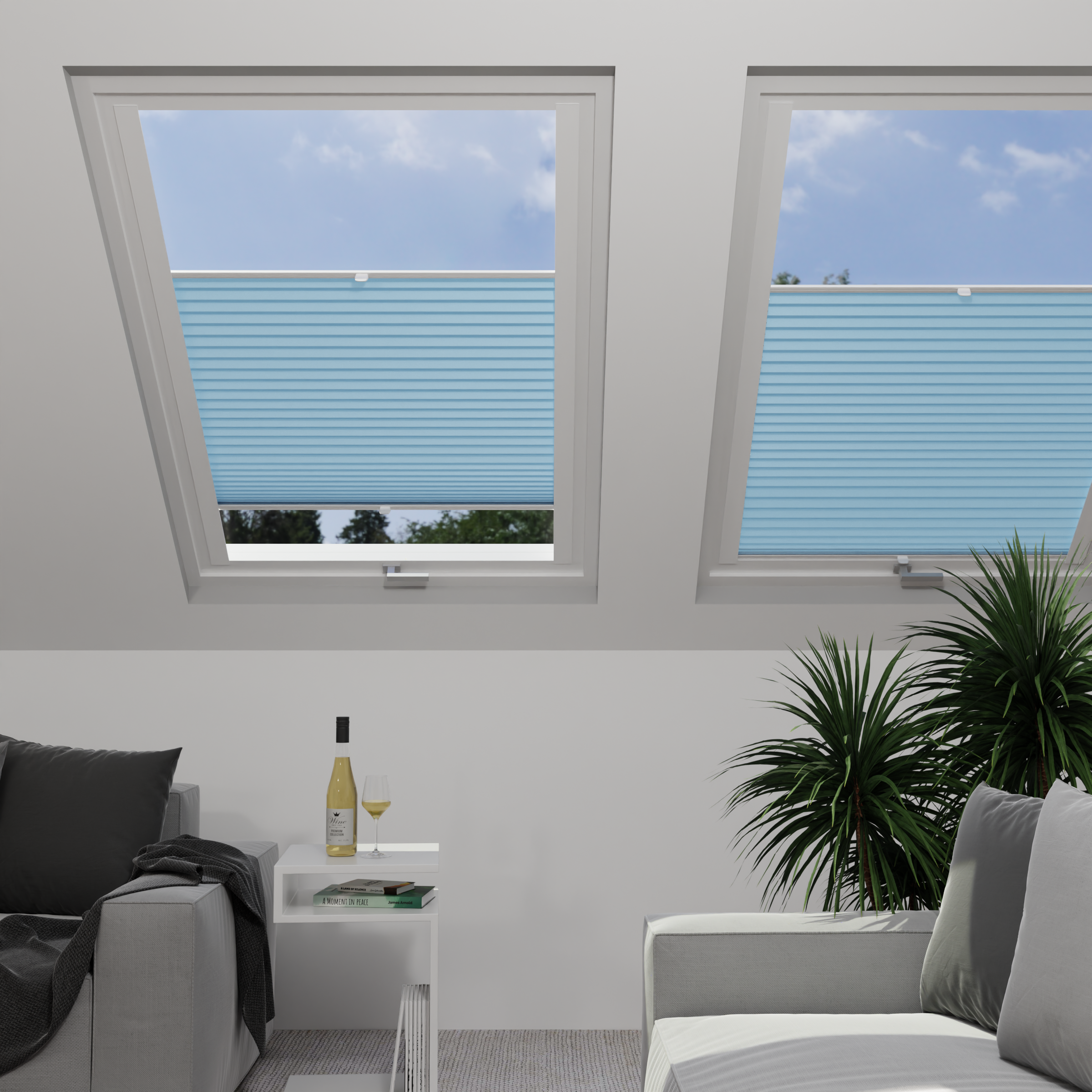 Jaloustore Plissee Lovere (ehem. Como) Pearl Hellblau - Bild 1