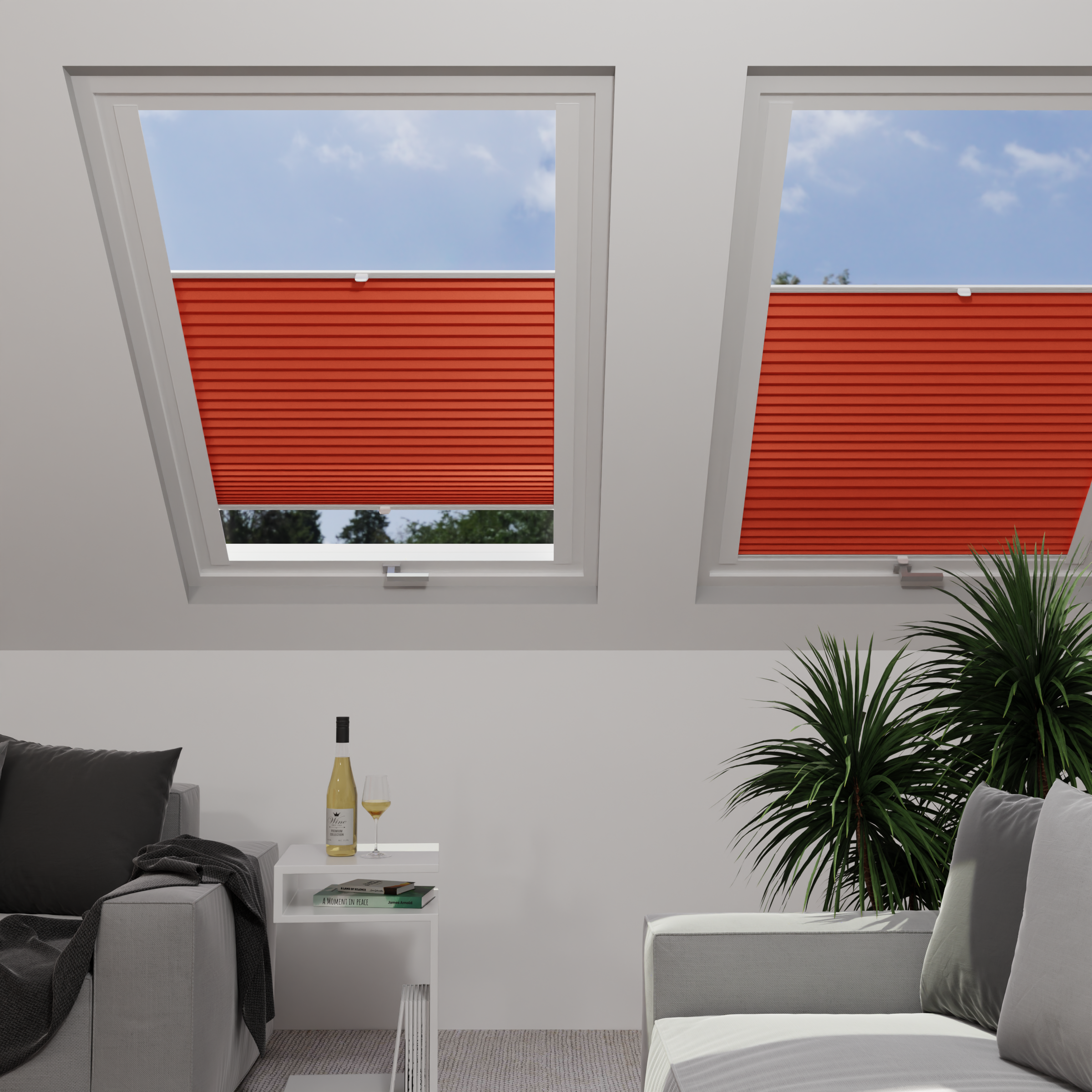 Jaloustore Plissee Lovere (ehem. Como) Pearl Rot - Bild 1