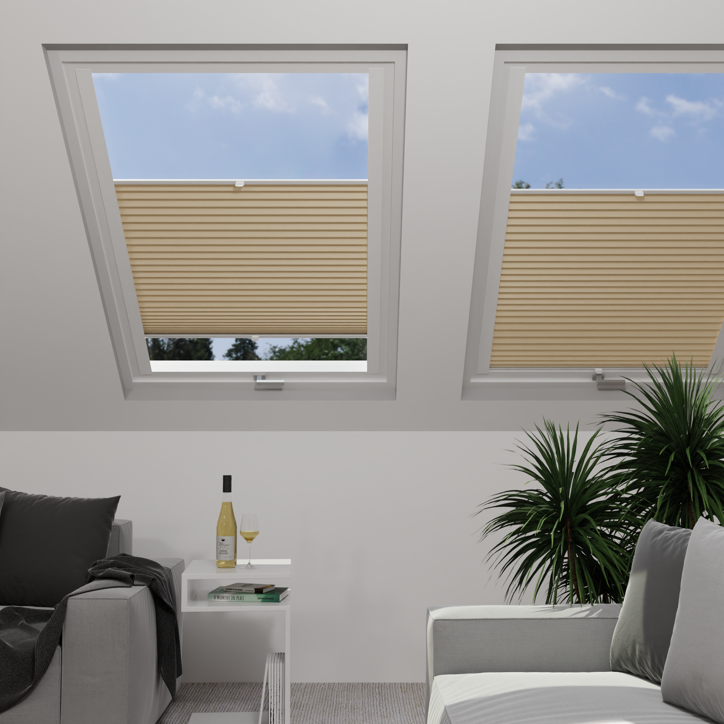 Jaloustore Plissee Lovere Pearl Beigegrau - Bild 1