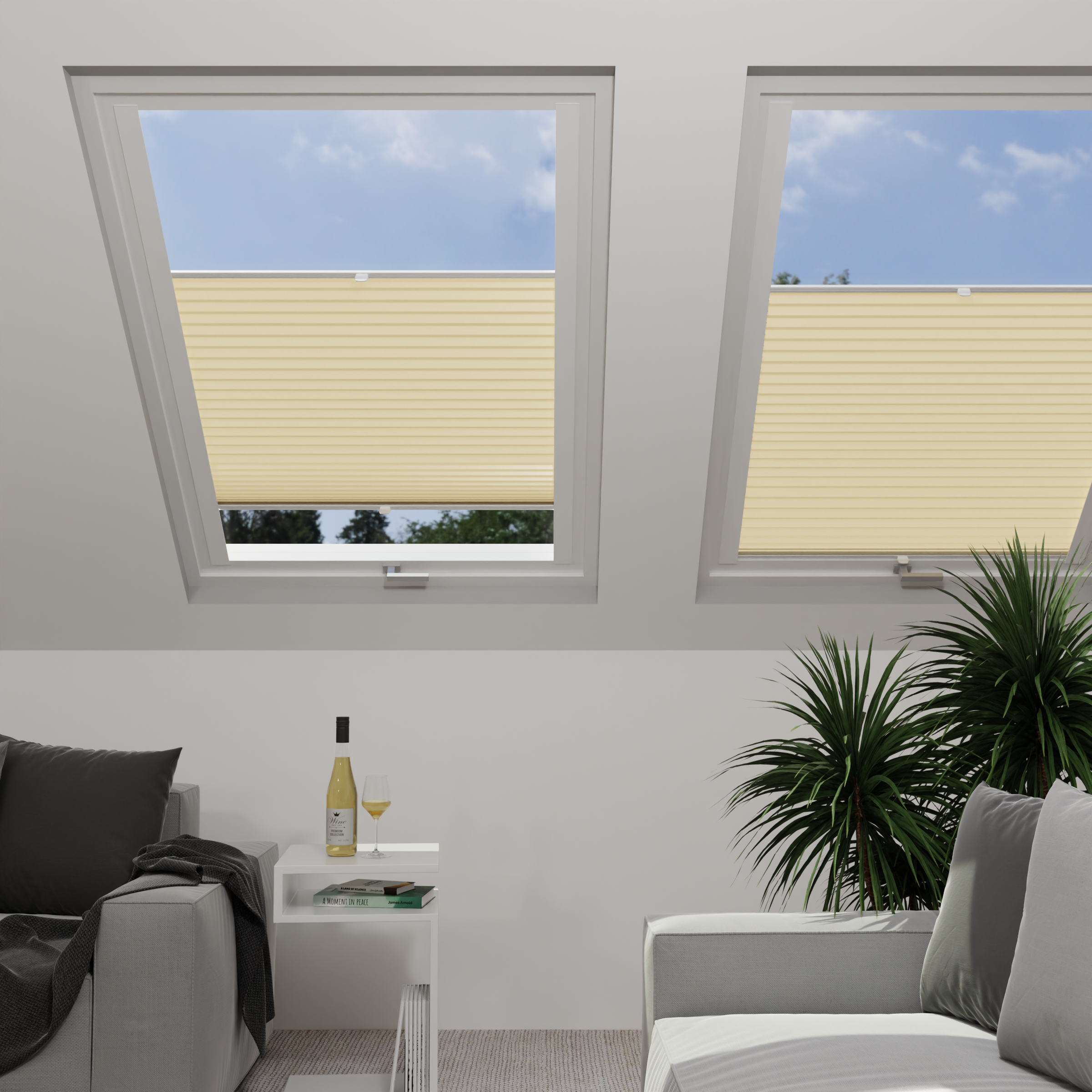 Jaloustore Plissee Lovere Beigegrau - Bild 1