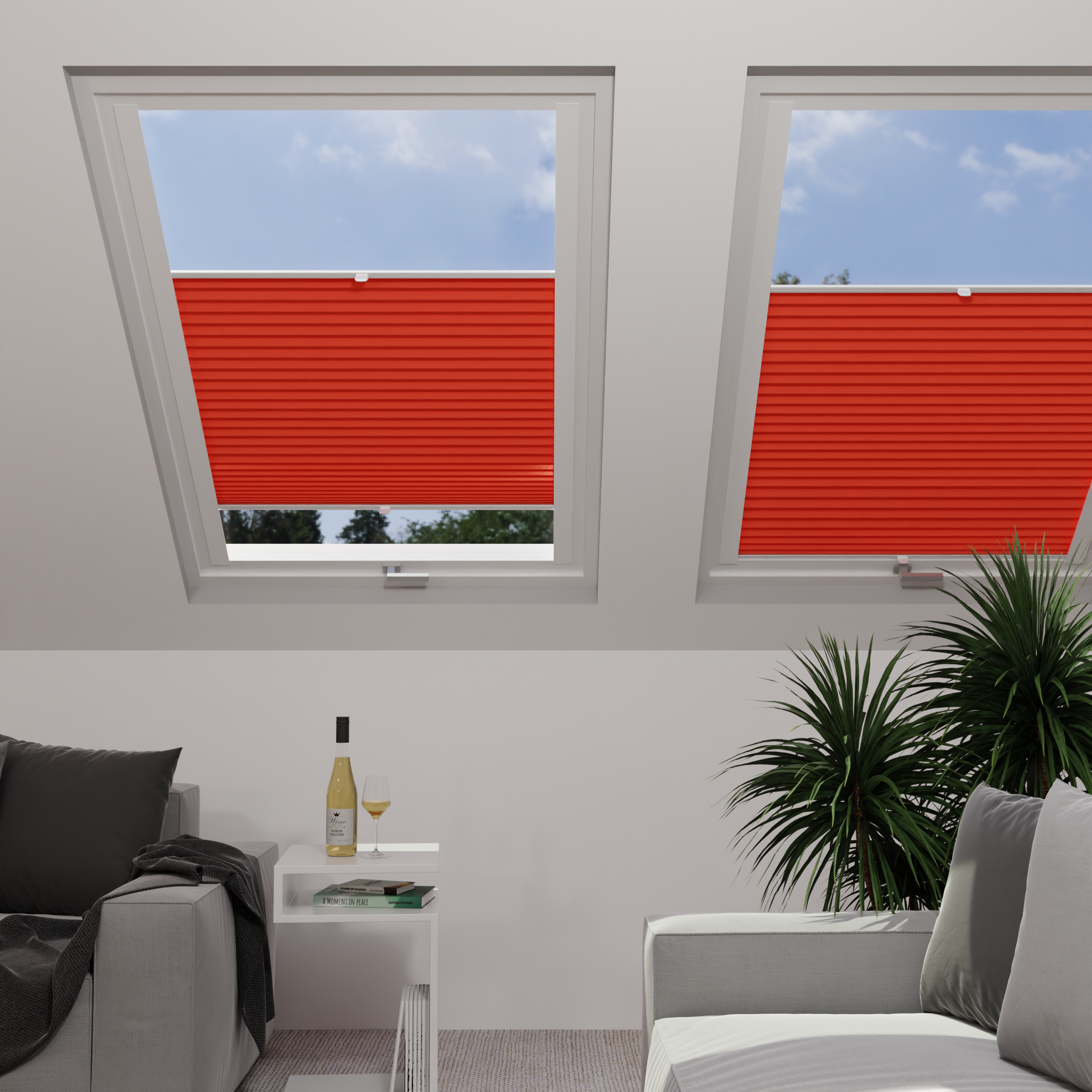 Jaloustore Plissee Lovere Rot - Bild 1