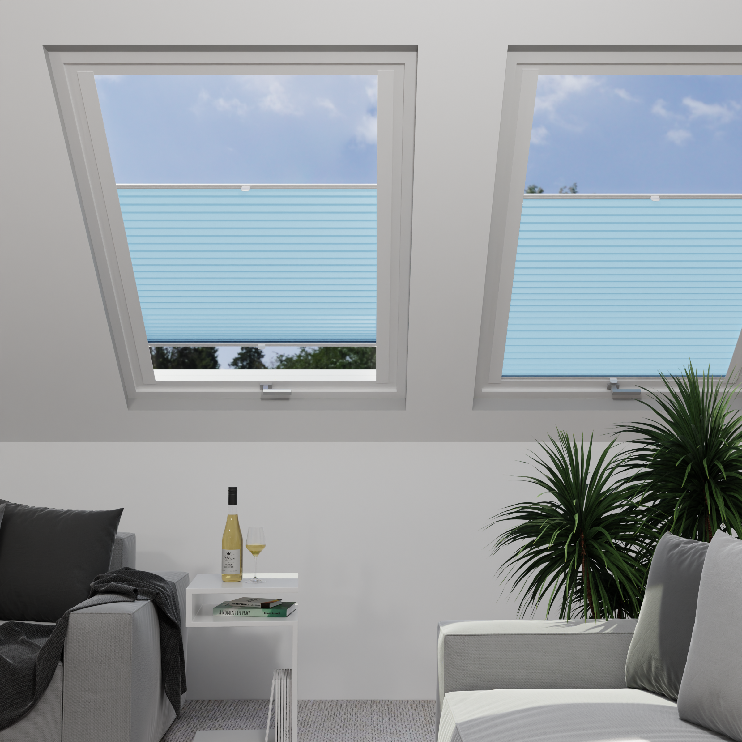 Jaloustore Plissee Lovere Hellblau - Bild 1