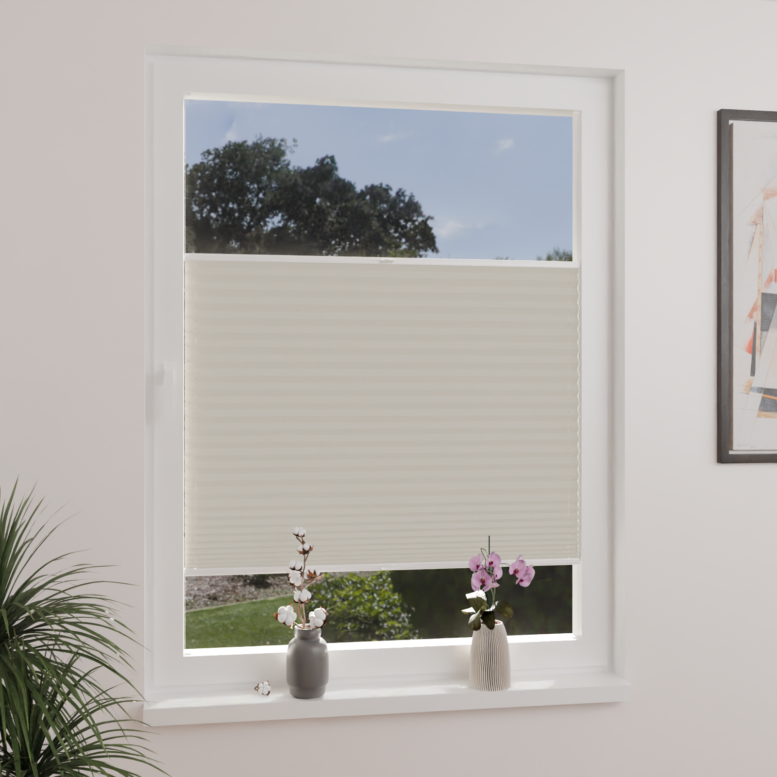 Jaloustore Plissee Lugano Blackout Altweiß - Bild 2