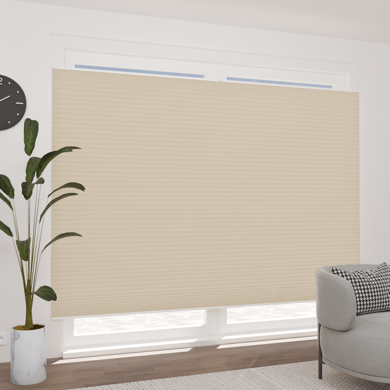 Jaloustore Plissee Lugano Blackout Creme-Weiß - Bild 1