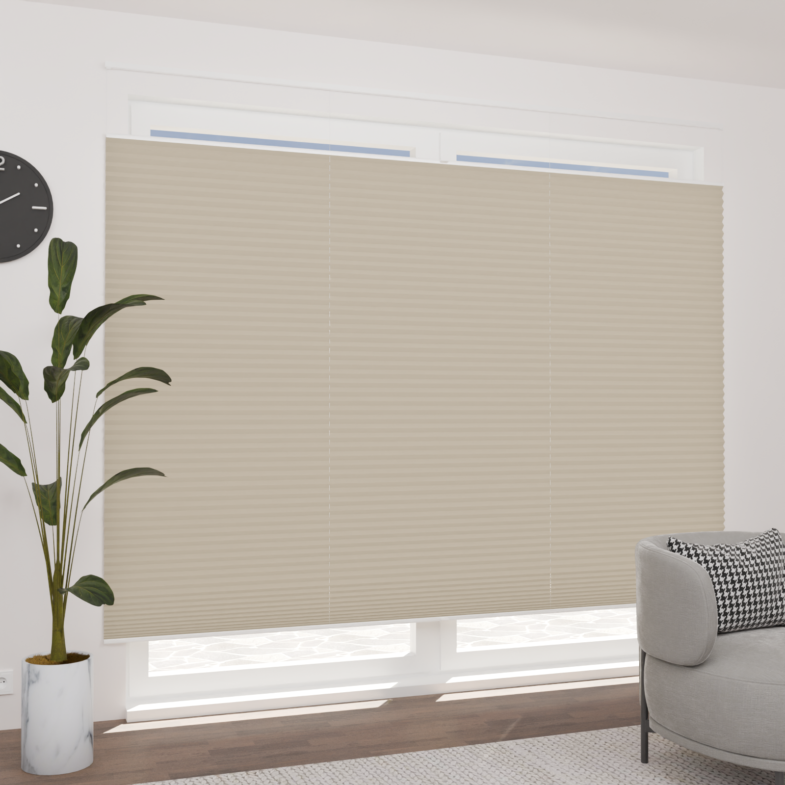 Jaloustore Plissee Lugano Blackout Beige-Braun - Bild 1