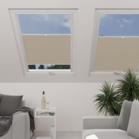 Jaloustore Plissee Lugano Blackout Beige-Braun - Vorschau 0