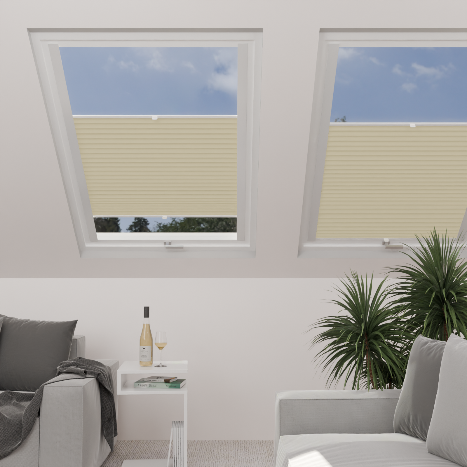 Jaloustore Plissee Lugano Blackout Creme - Bild 0