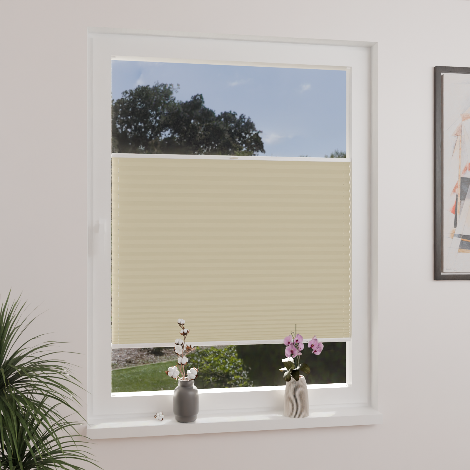 Jaloustore Plissee Lugano Blackout Creme - Bild 2