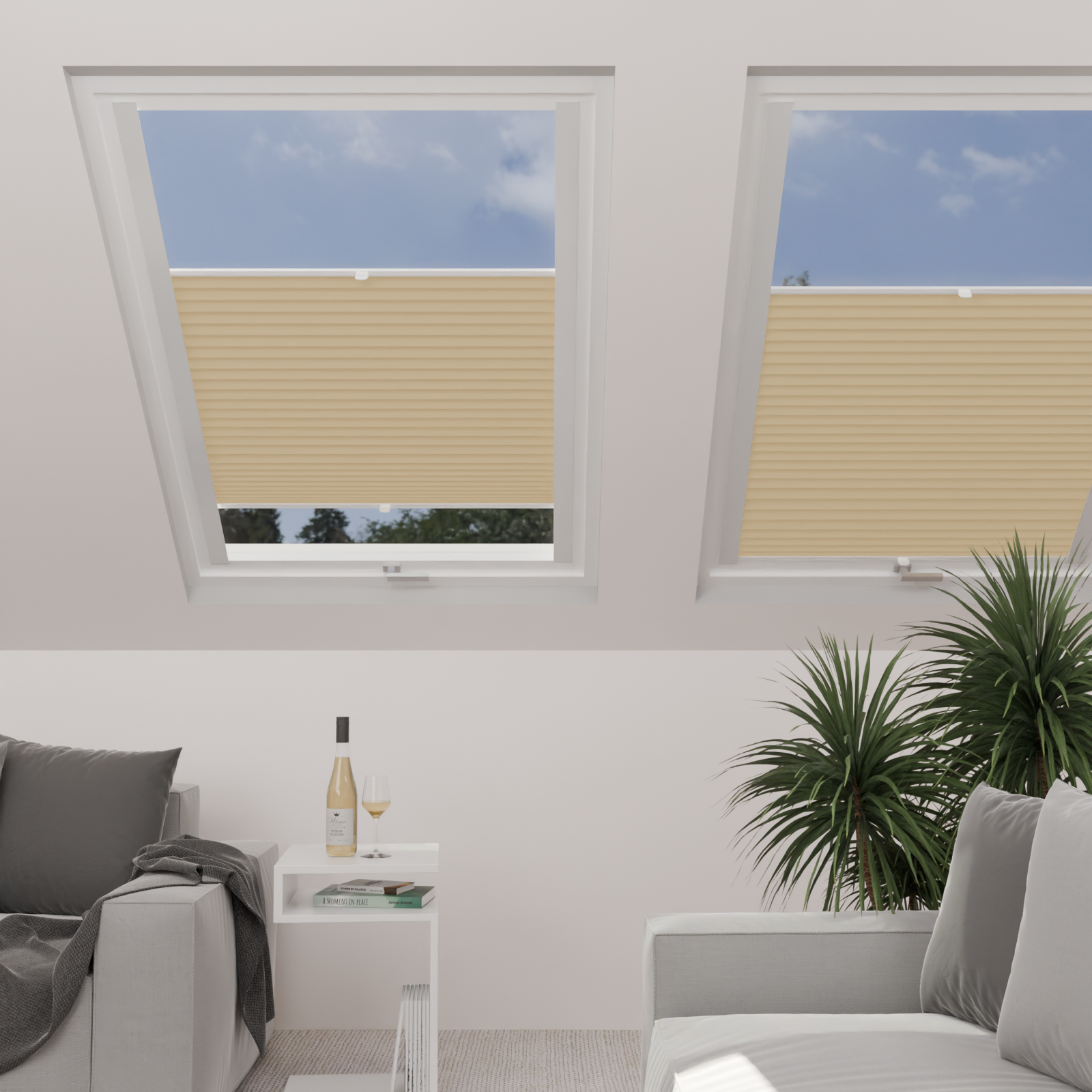 Jaloustore Plissee Lugano Blackout Creme-Gelb - Bild 0