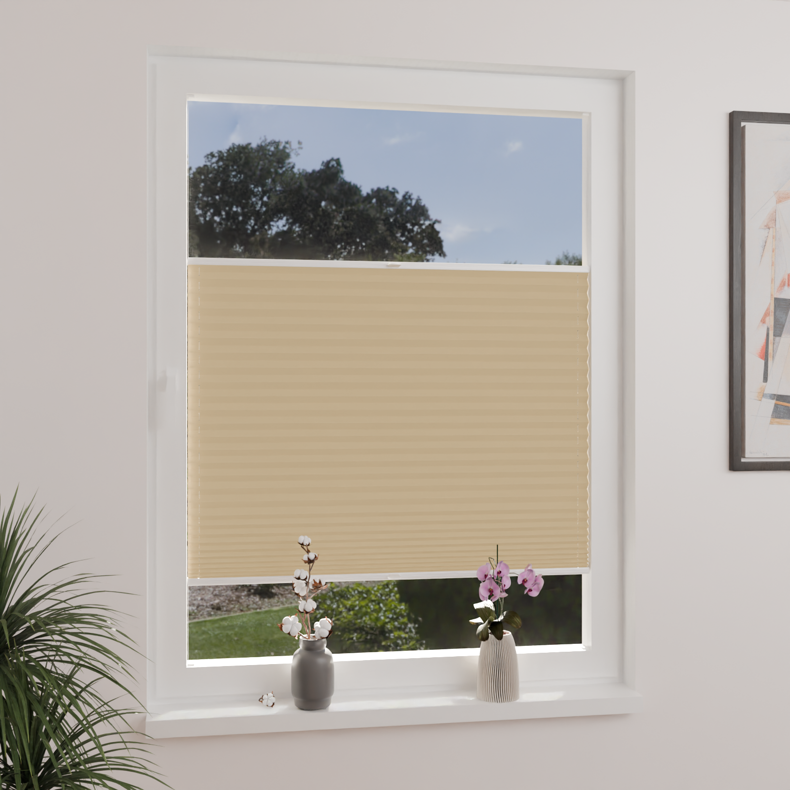 Jaloustore Plissee Lugano Blackout Creme-Gelb - Bild 2