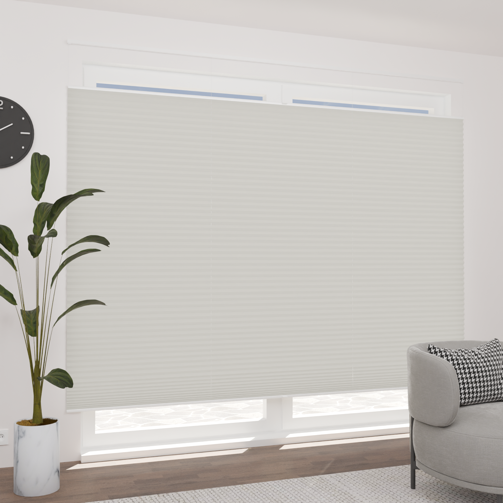 Jaloustore Plissee Lugano Blackout Hellgrau - Bild 1