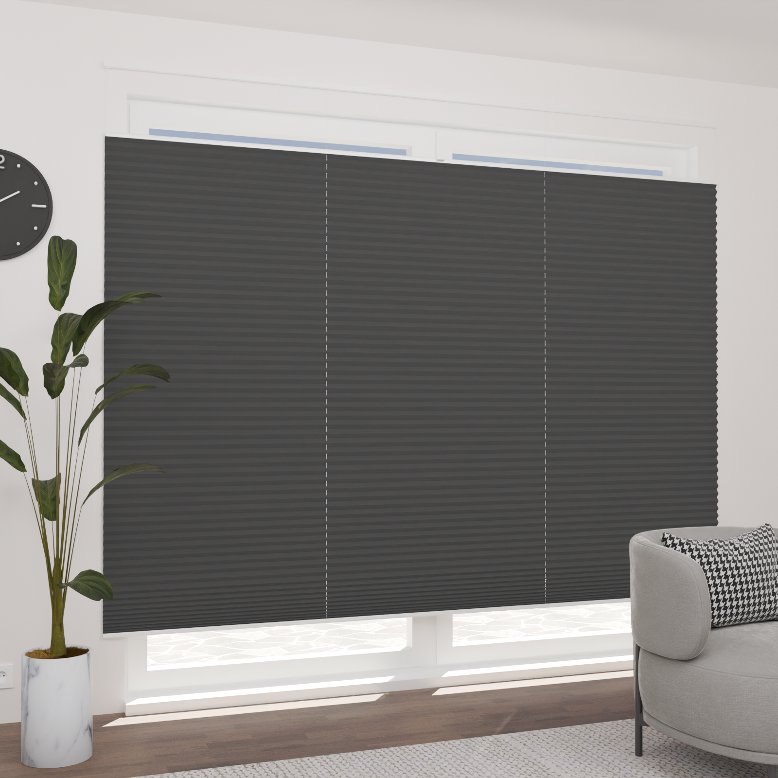 Jaloustore Plissee Lugano Blackout Schwarz - Bild 1