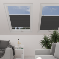 Jaloustore Plissee Lugano Blackout Schwarz - Vorschau 0