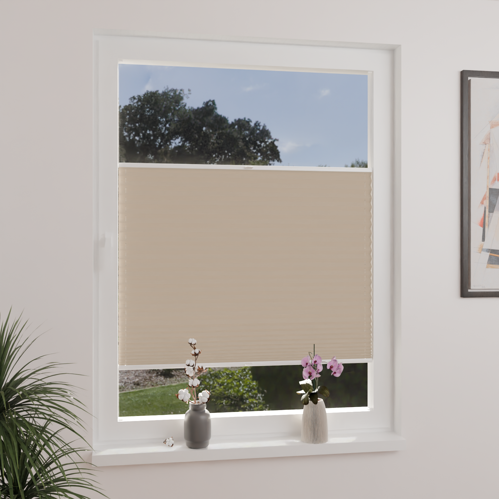 Jaloustore Plissee Lugano Beige-Braun - Bild 0