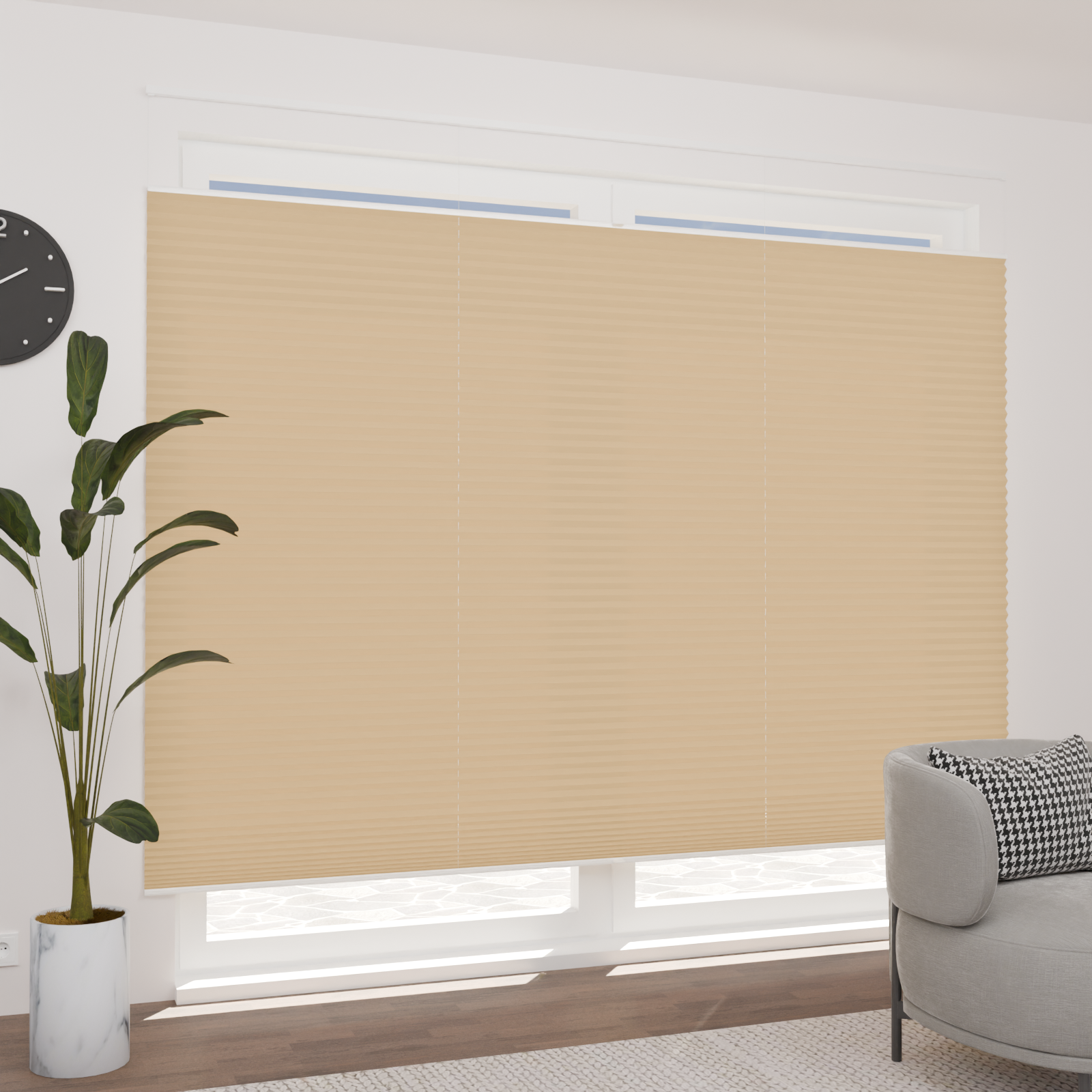 Jaloustore Plissee Lugano Creme-Gelb - Bild 1