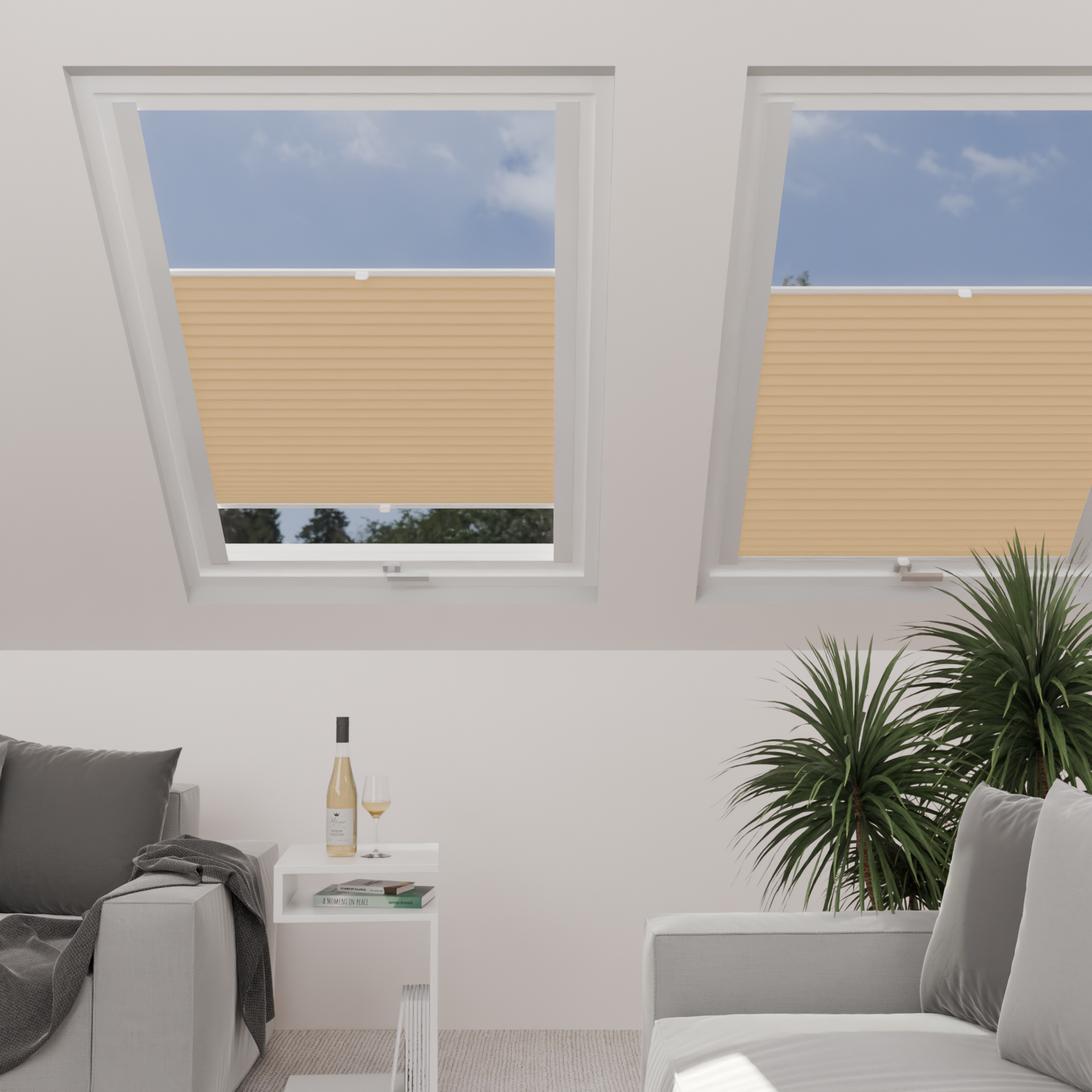 Jaloustore Plissee Lugano Creme-Gelb - Bild 2