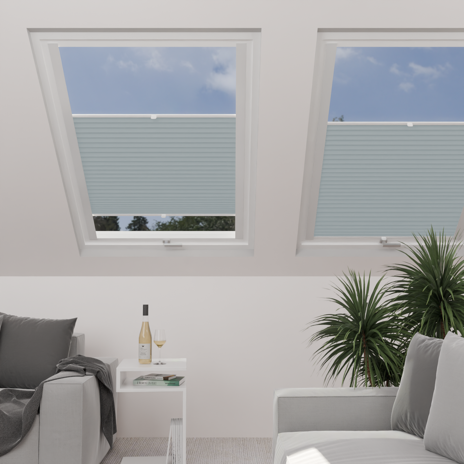 Jaloustore Plissee Lugano Pastell-Blau - Bild 2