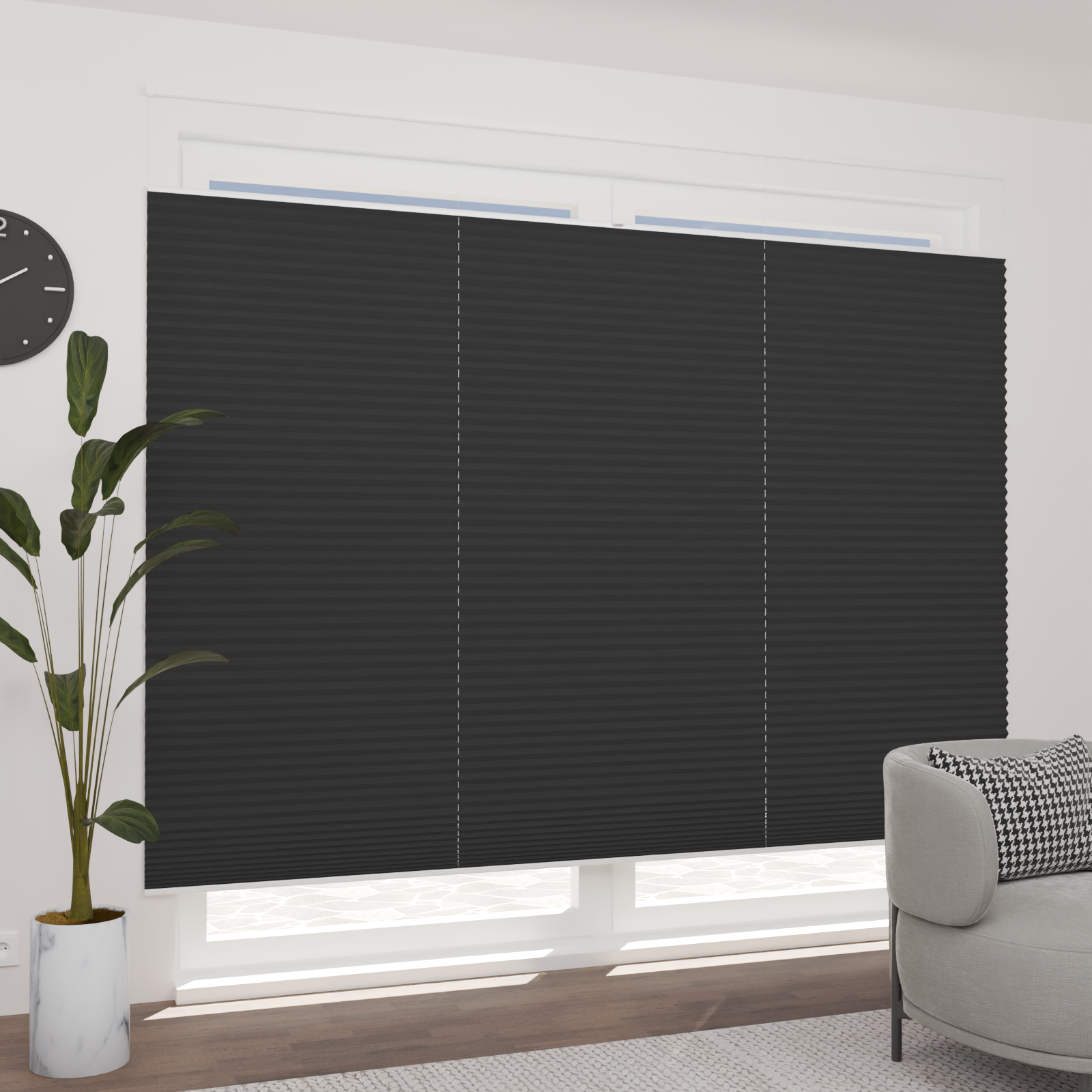 Jaloustore Plissee Lugano Schwarz - Bild 1