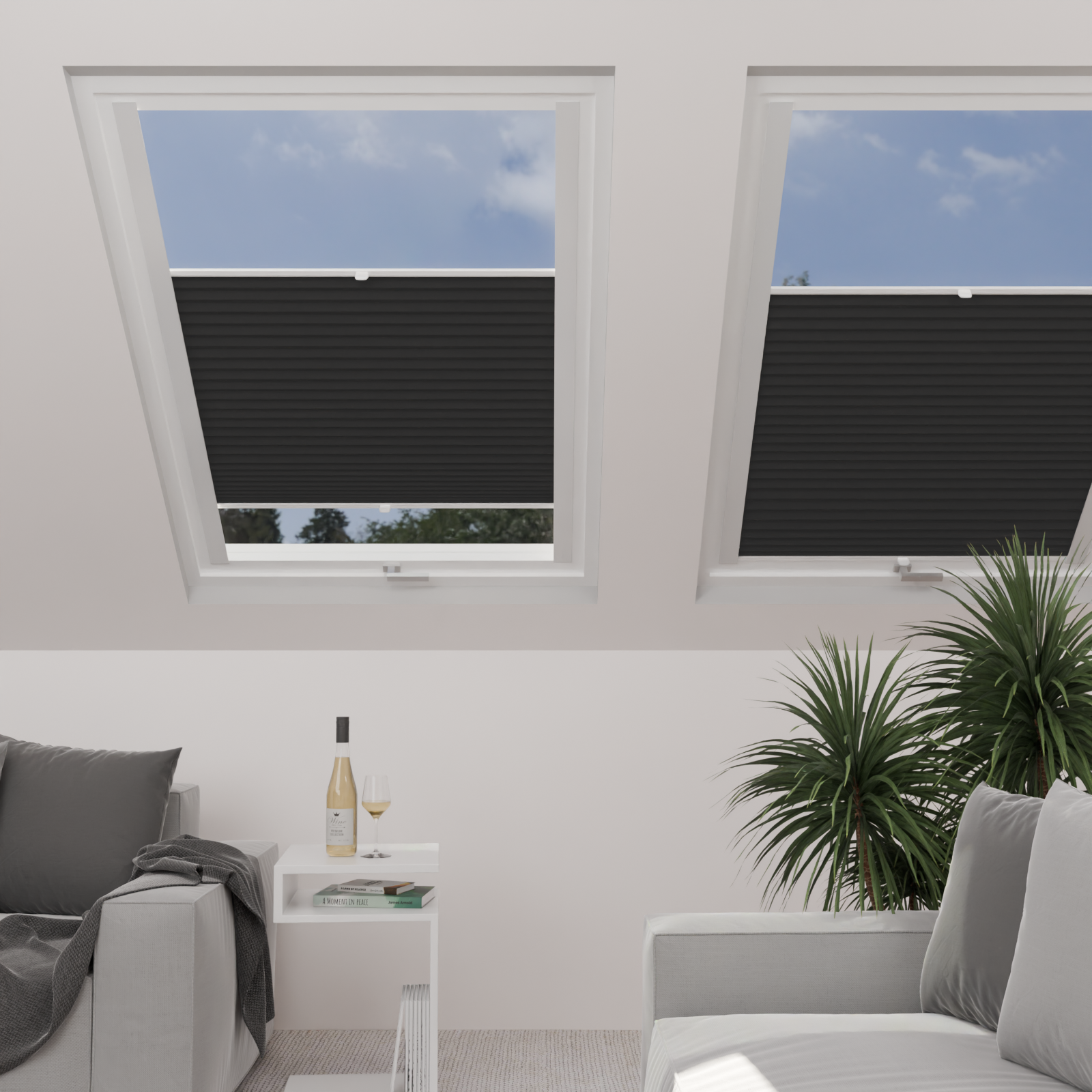 Jaloustore Plissee Lugano Schwarz - Bild 2