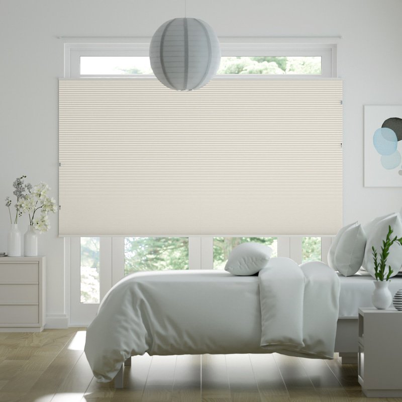 Jaloustore Plissee Kopenhagen Blackout Creme-Weiß - Bild 2