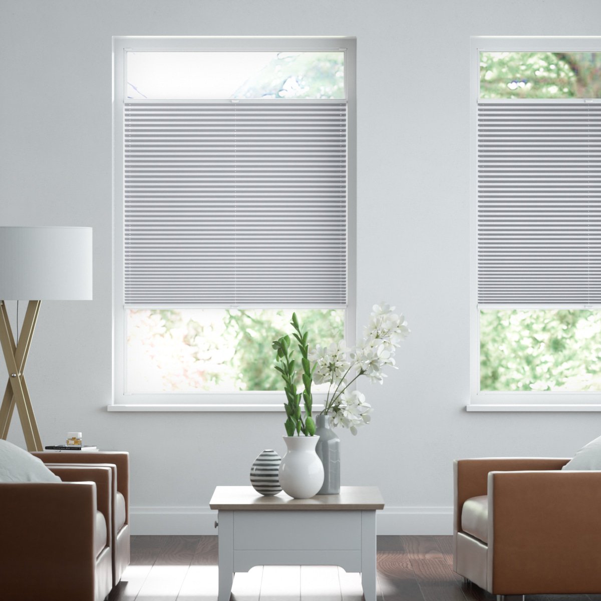 100% blickdichtes Plissee nach Maß - | Fenster Maß nach - Online-Shop Sonnenschutz leicht für glänzend mit Struktur, Silbergrau