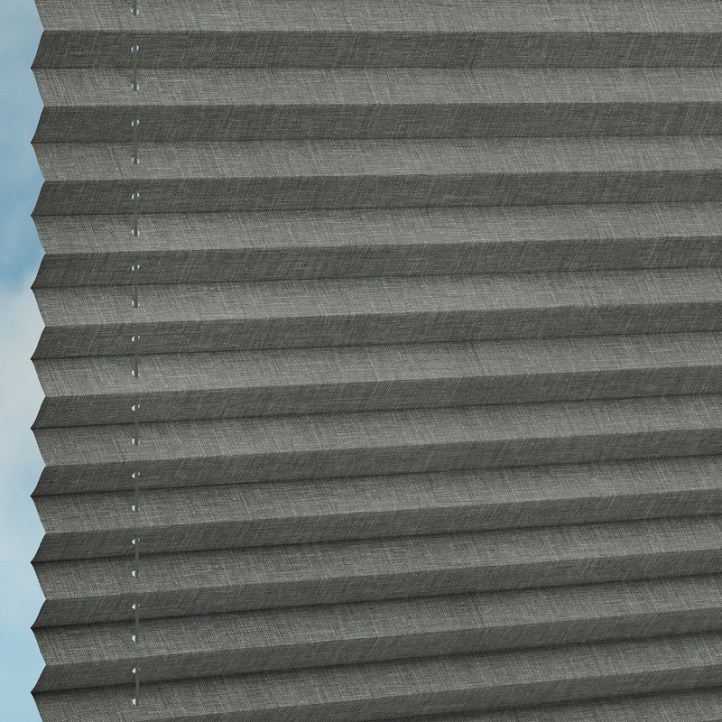 Jaloustore Blickdichtes Plissee auf Maß mit Melange-Struktur, 'Reflect'-Rückseite Anthrazit - Bild 1