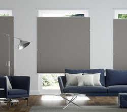 jaloustore 100% blickdichtes Plissee nach Maß mit Wildseiden-Struktur, 'Reflect'-Rückseite Taupe