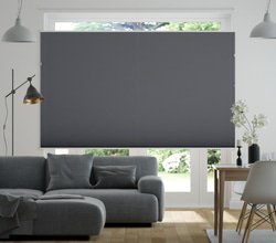 jaloustore 100% blickdichtes Plissee nach Maß mit Wildseiden-Struktur, 'Reflect'-Rückseite Anthrazit