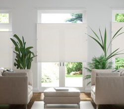 jaloustore 100% blickdichtes Plissee auf Maß mit Webstruktur in Melange-Optik Creme-Weiß
