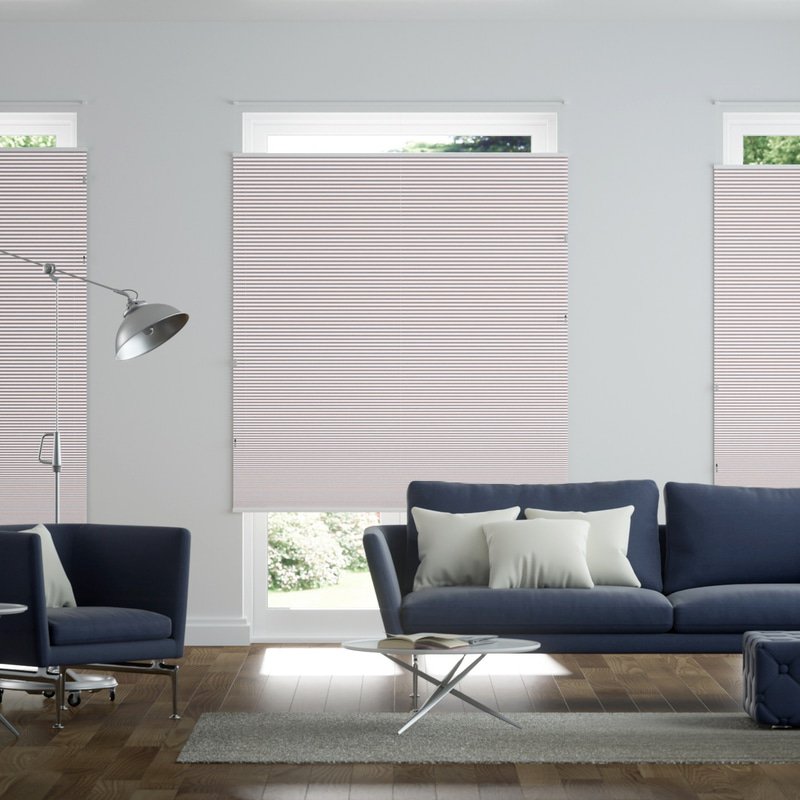 Jaloustore Blickdichtes Plissee auf Maß mit Webstruktur in Melange-Optik Creme-Beige - Bild 0