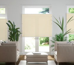 jaloustore 100% blickdichtes Plissee nach Maß in matter Baumwoll-Optik Creme-Weiß