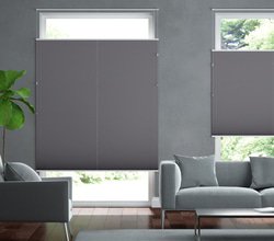 jaloustore 100% blickdichtes Plissee nach Maß in matter Baumwoll-Optik Dunkelgrau