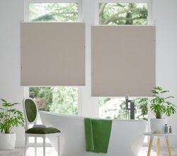 jaloustore 100% blickdichtes Plissee nach Maß mit moderner Taft-Struktur, 'Reflect'-Rückseite Silbergrau