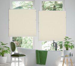 jaloustore 100% blickdichtes Plissee nach Maß mit moderner Taft-Struktur, 'Reflect'-Rückseite Creme-Weiß