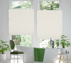 jaloustore 100% blickdichtes maßgefertigtes Plissee in Pergament-Optik mit Crush-Effekt Altweiß