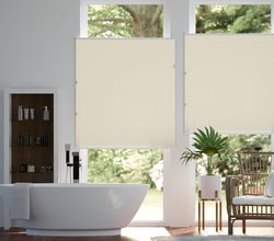 jaloustore 100% blickdichtes Maß-Plissee in Pergament-Optik mit Crush-Effekt, 'Reflect'-Rückseite Creme-Weiß