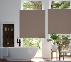 jaloustore 100% blickdichtes Maß-Plissee in Pergament-Optik mit Crush-Effekt, 'Reflect'-Rückseite Taupe