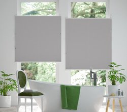 jaloustore 100% blickdichtes Maß-Plissee in Pergament-Optik mit Crush-Effekt, 'Reflect'-Rückseite Silbergrau