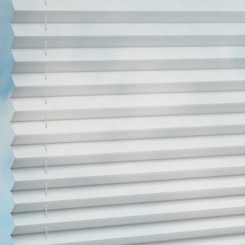 Jaloustore Transparentes Plissee auf Maß in matter Baumwoll-Optik Creme-Weiß - Bild 2