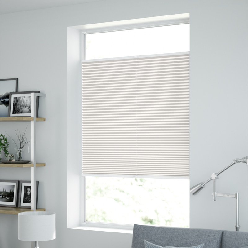 Jaloustore Transparentes Plissee auf Maß in matter Baumwoll-Optik Creme-Weiß - Bild 1