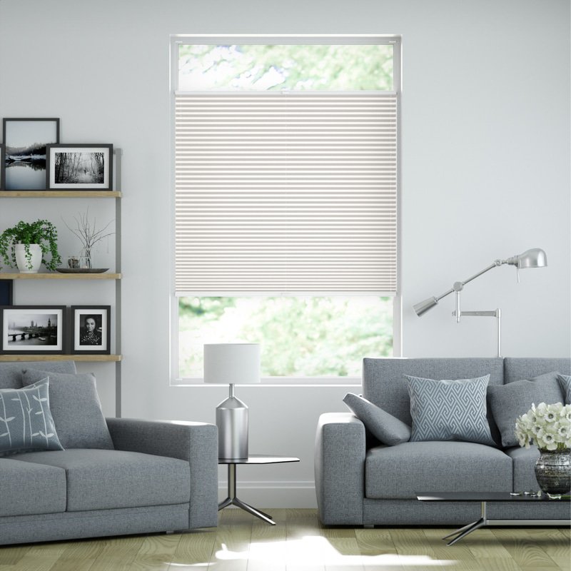 Jaloustore Transparentes Plissee auf Maß in matter Baumwoll-Optik Creme-Weiß - Bild 0