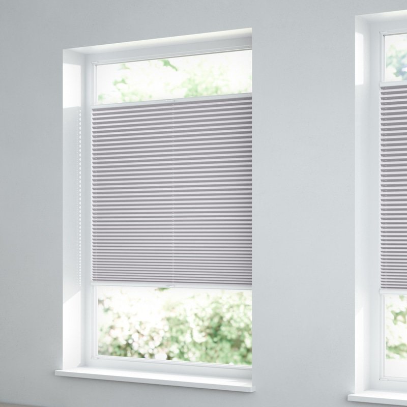Jaloustore Halbtransparentes Plissee auf Maß in matter, feiner Baumwoll-Optik Weiß - Bild 1