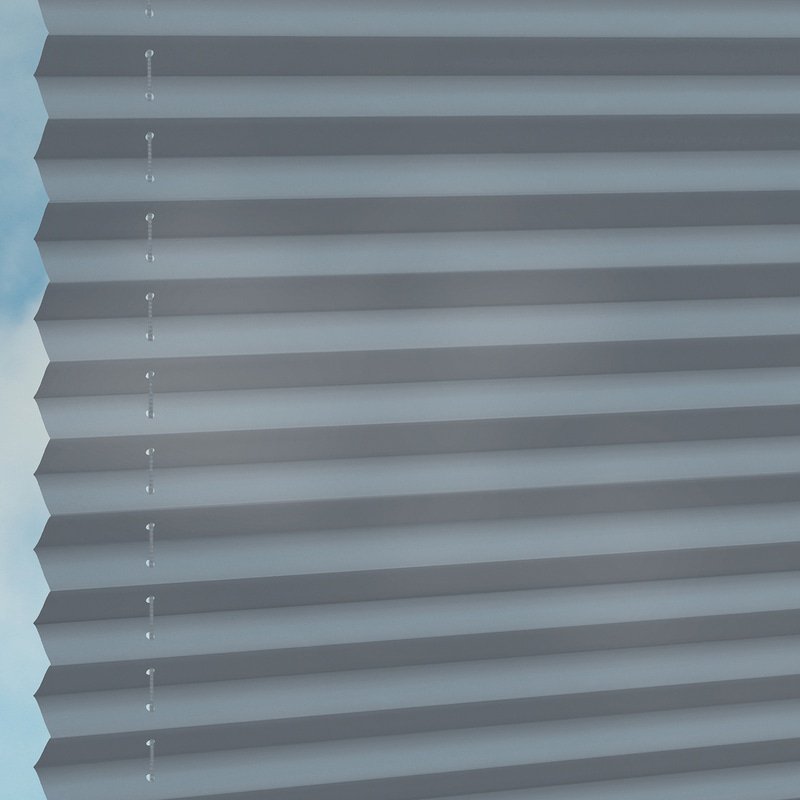Jaloustore Halbtransparentes Plissee auf Maß in matter, feiner Baumwoll-Optik Jeansblau - Bild 2