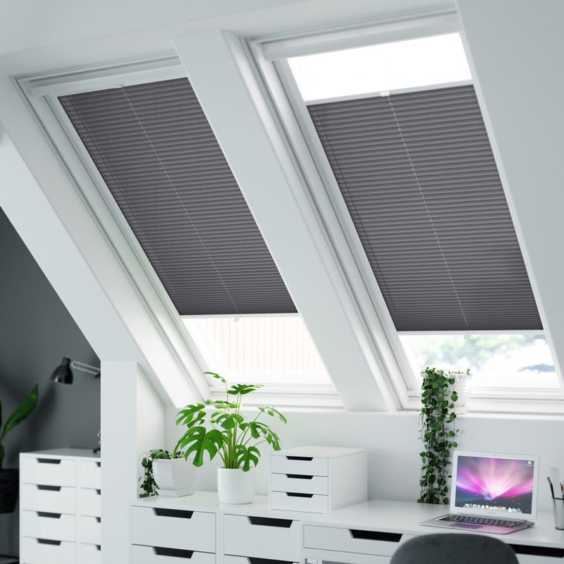 Jaloustore Plissee Kopenhagen Blackout Grau - Bild 1