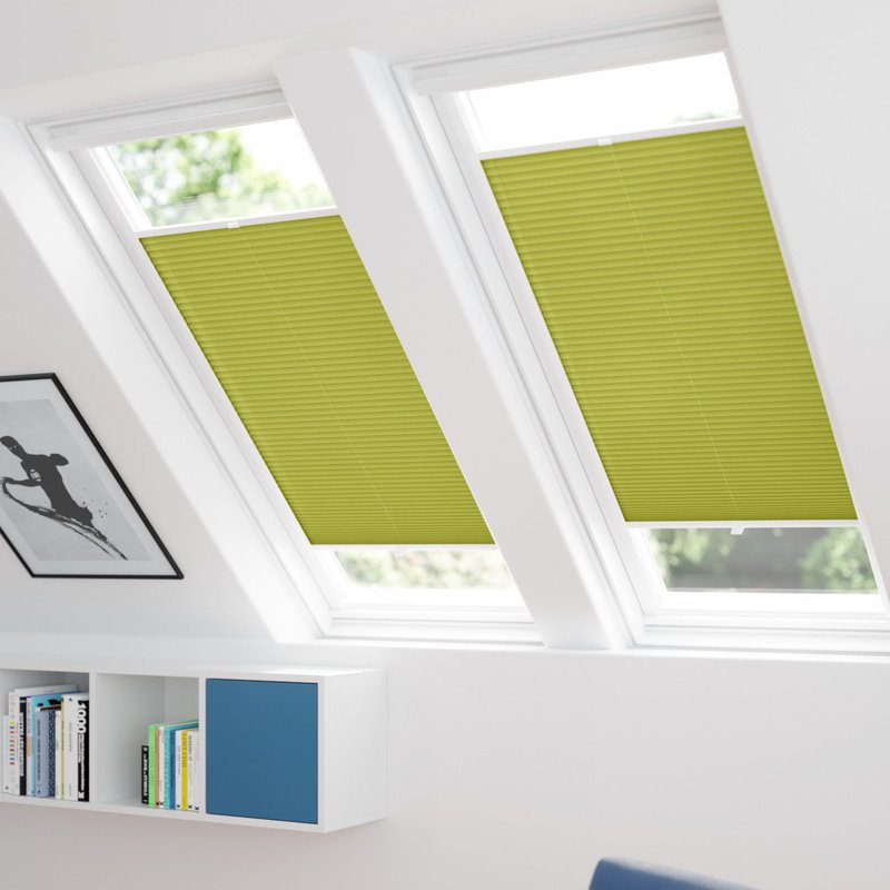 Jaloustore Plissee Kopenhagen Blackout Maigrün - Bild 1