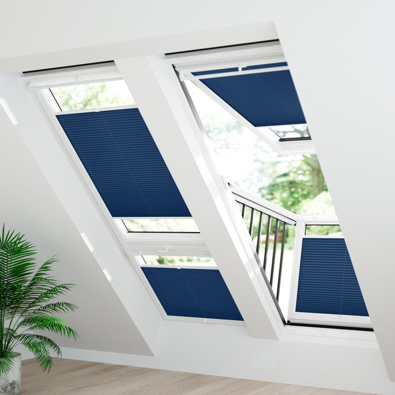 Jaloustore Plissee Kopenhagen Blackout Blau - Bild 1