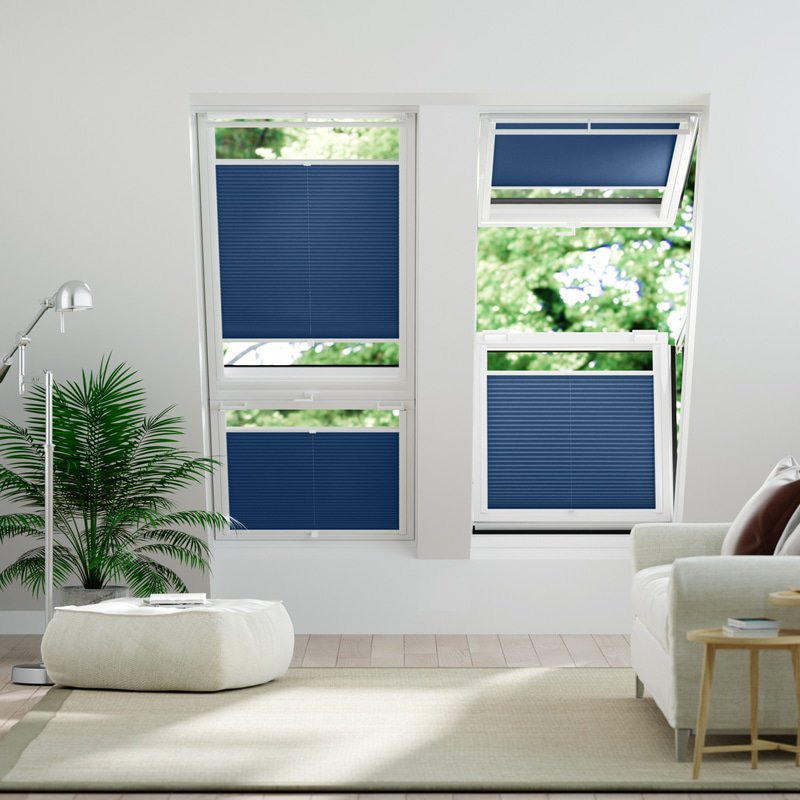 Jaloustore Plissee Kopenhagen Blackout Blau - Bild 0