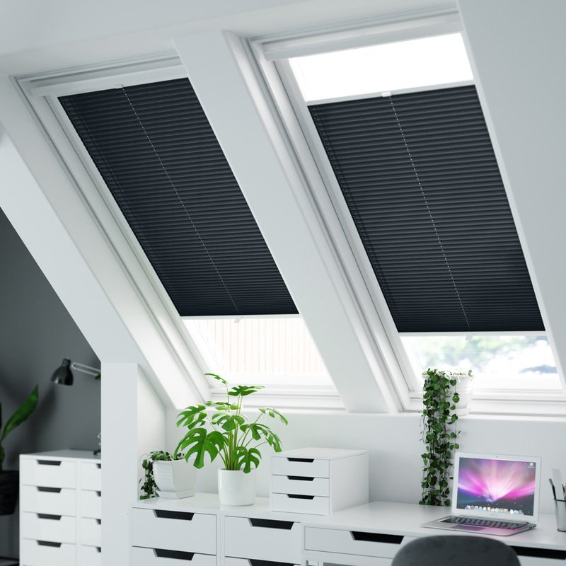 Jaloustore Plissee Kopenhagen Blackout Schwarz - Bild 1