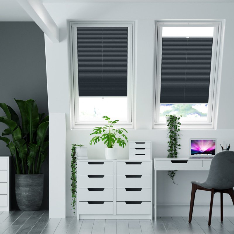 Jaloustore Plissee Kopenhagen Blackout Schwarz - Bild 0